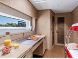 Optional bunk room in mid port hull. Can also be equipped with 2 sets of bunks to give 4 beds, great for kids.